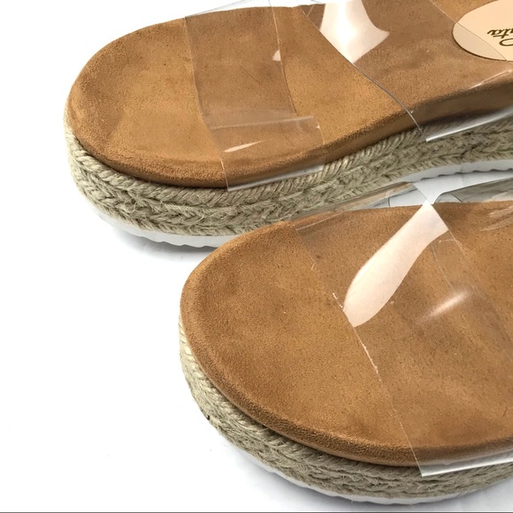 Acata Two Strap Clear Platform Sandals Size 7 - Picture 10 of 10